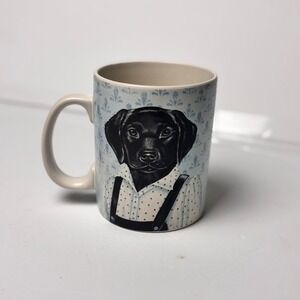 Black Labrador Mug Primitives by Kathy Ceramic 18 Oz Black Lab GIft Dog Mom Dad